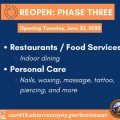 PHASE 3 REOPENING ANNOUNCEMENT