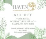 Haven Acupuncture Spring Reset Offering: $30 Off